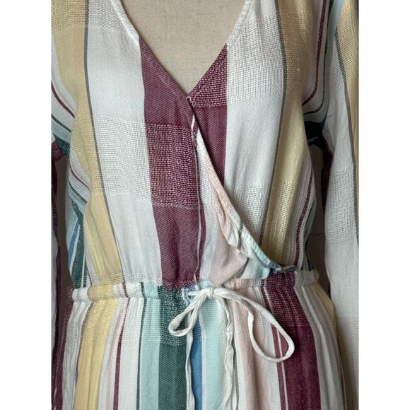 Rails Dress Women XS Cream Becca Cusco Stripe Drawstring Waist Mini Boho Preppy - Picture 7 of 13